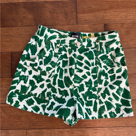Maeve Anthropology Green Brushstroke Print Women’s Shorts - Picture 2 of 2